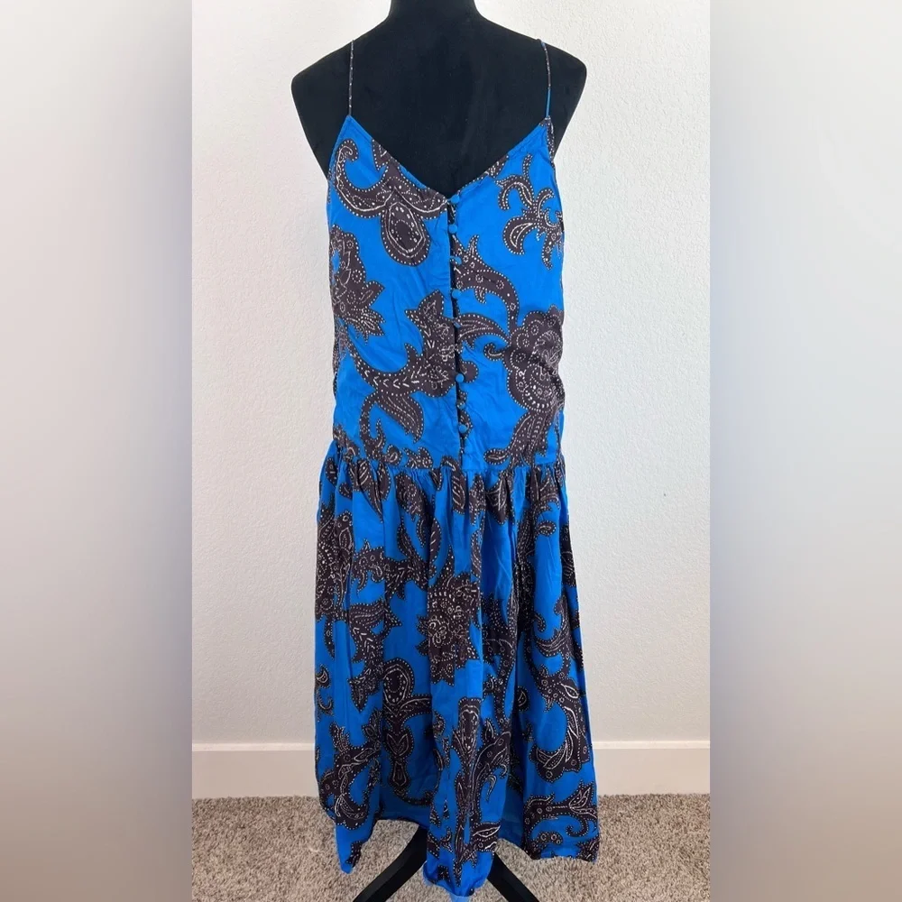 Anthropologie Atsu Flounced Paisley Midi Dress Size Medium - Picture 5 of 12